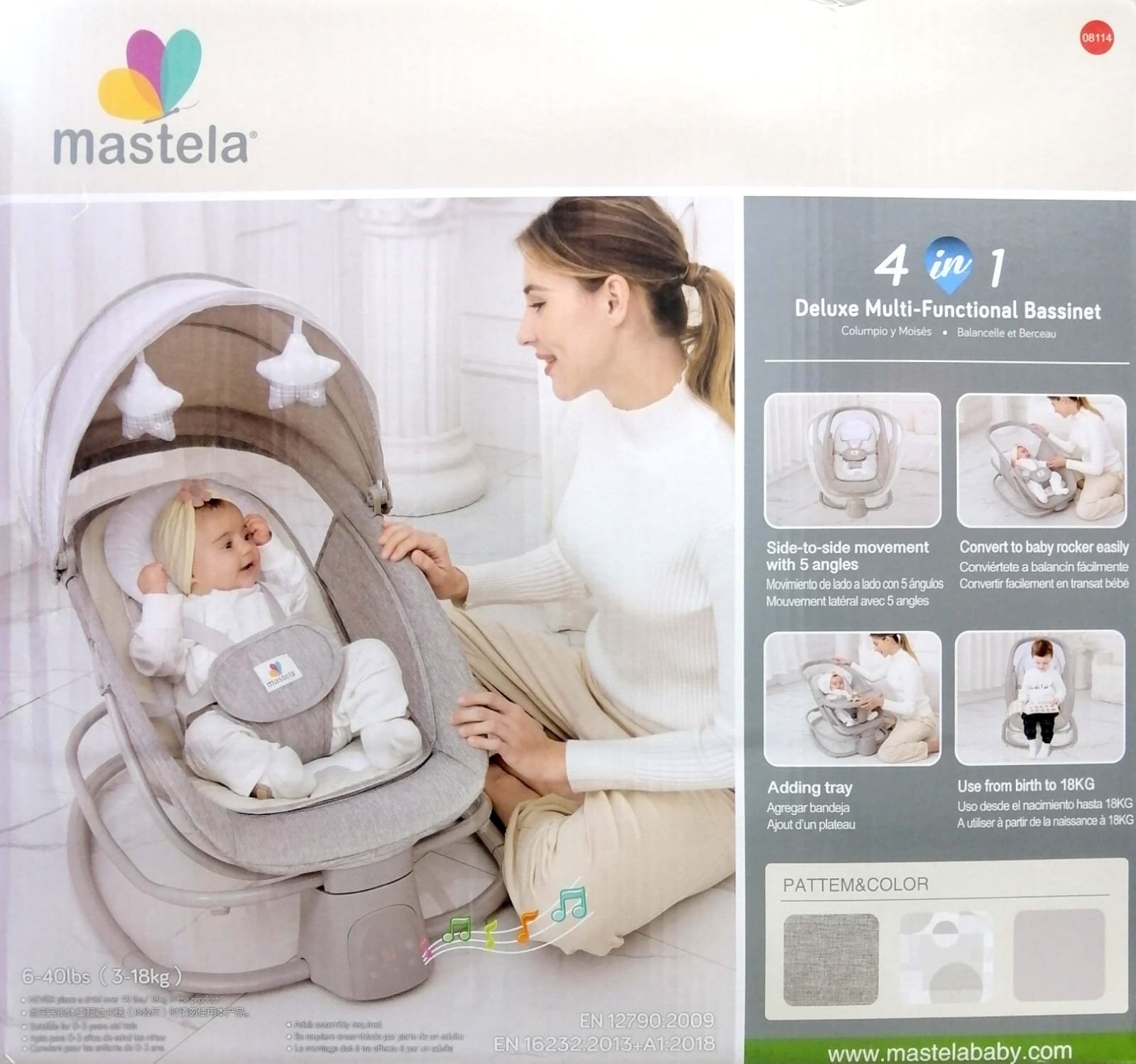 Mastela 4-in-1 Multifunctional Baby Swing Bassinet With Dining Tray